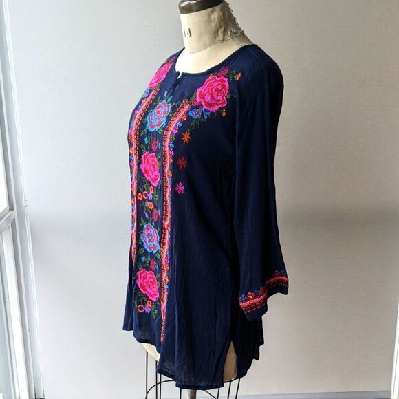 Embroidered Boho Shirt - Swim Coverup - Picture 3 of 5